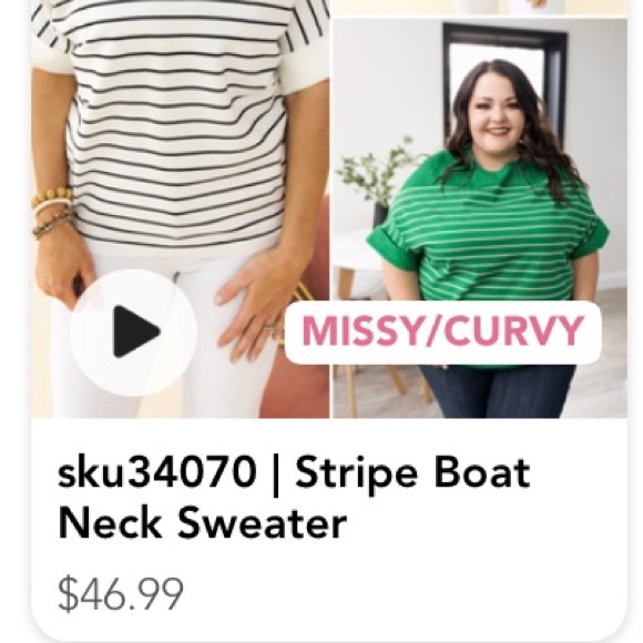 Women’s OTT (Brand) Stripe Boat Neck Sweater. 2XL - Picture 6 of 6